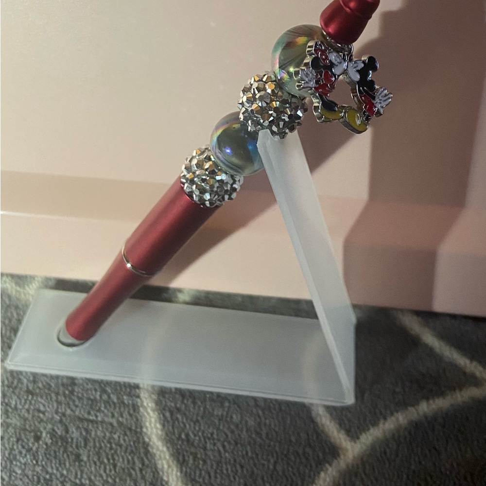 Beaded Pen with Mickey Mouse Charm